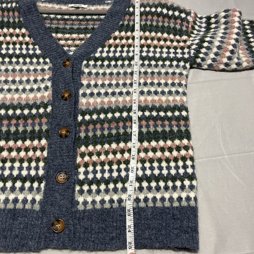 Kensie Fair Isle Cardigan‎ Sweater Women M Cozy Boho Cottage-core - Picture 8 of 8